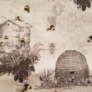 1.5 yards Vintage style Honeybee Fabric canvas
